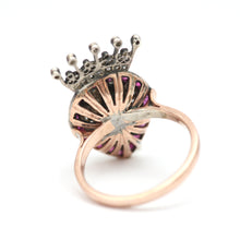 Carica l&#39;immagine nel visualizzatore di Gallery, 12k Diamond Ruby Crowned Heart Ring
