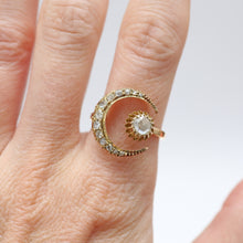 Load image into Gallery viewer, 14k Rose Cut Diamond Celestial Wrap Ring
