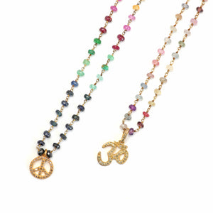 Diamond Multi-gem (Inner) Peace Necklaces