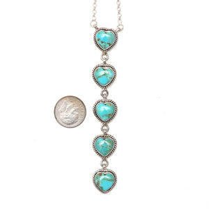 Turquoise Totem Heart Lariat Necklace