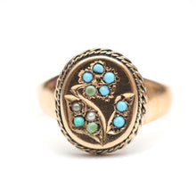 Load image into Gallery viewer, 9k Forget Me Not Shield Ring
