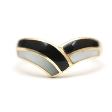 將圖片載入圖庫檢視器 14k Onyx Pearl Inlay Ring
