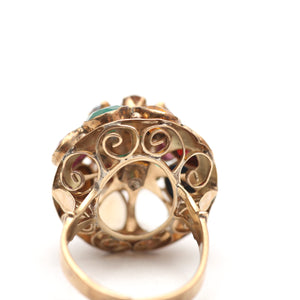 14k Thai Princess Multigem Ring