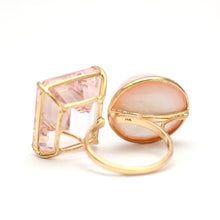 画像をギャラリービューアに読み込む, 14k Pink Kunzite Pearl Cuff Ring
