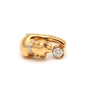 18k Diamond Panther Ring