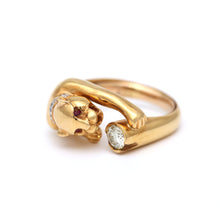 Load image into Gallery viewer, 18k Diamond Panther Ring
