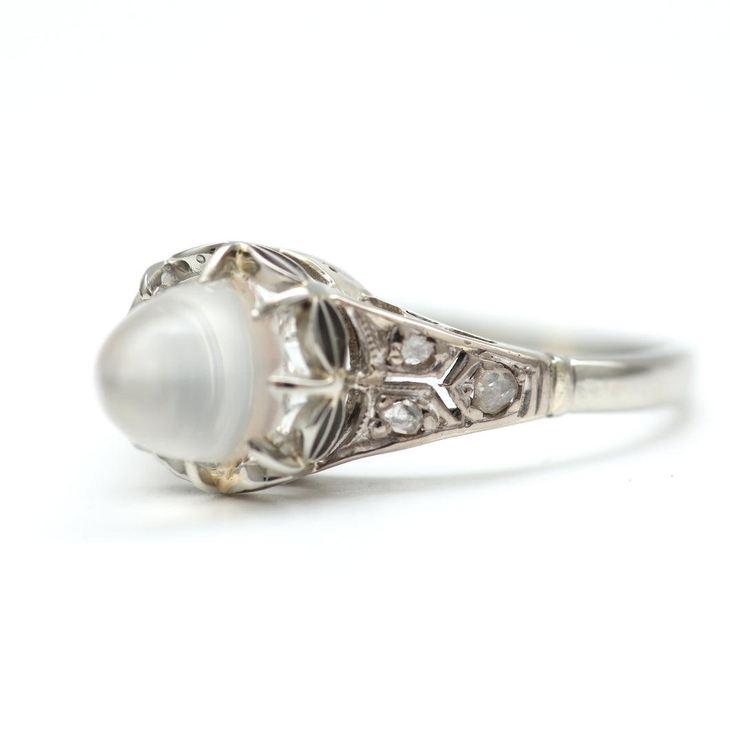 12k Moonstone Bullet Ring