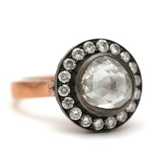 Load image into Gallery viewer, Giant Rose Cut Diamond Ring with Halo
