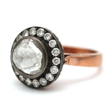 Load image into Gallery viewer, Giant Rose Cut Diamond Ring with Halo
