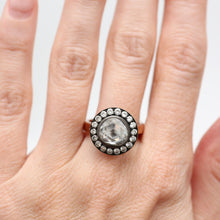 Load image into Gallery viewer, Giant Rose Cut Diamond Ring with Halo
