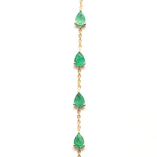 將圖片載入圖庫檢視器 14k Emerald Diamond Lariat Necklace
