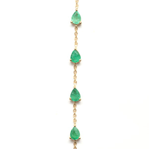 14k Emerald Diamond Lariat Necklace