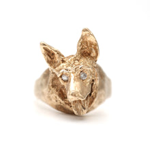 Load image into Gallery viewer, 14k Diamond German Shepherd Ring
