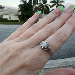 12k Moonstone Bullet Ring