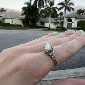 12k Moonstone Bullet Ring