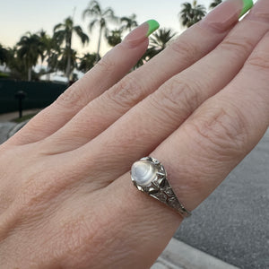 12k Moonstone Bullet Ring