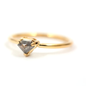14k Black Diamond Bitty Shield Ring