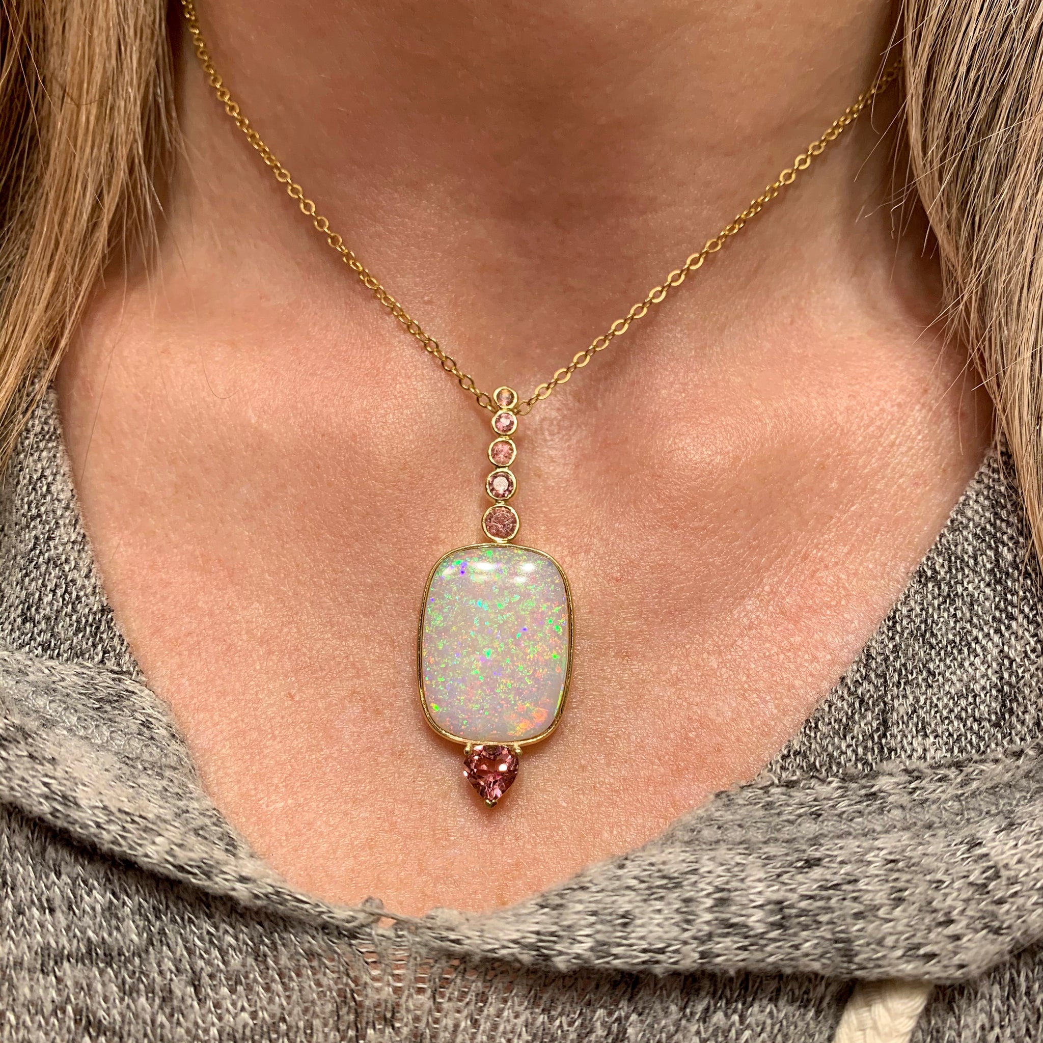 Pink Tourmaline Gemstone - October Birthstone Necklace